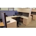 Blonde 4 Piece C / U Suite Desk with Overhead Storage